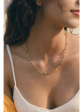 烟花彩石满天星锆石项链