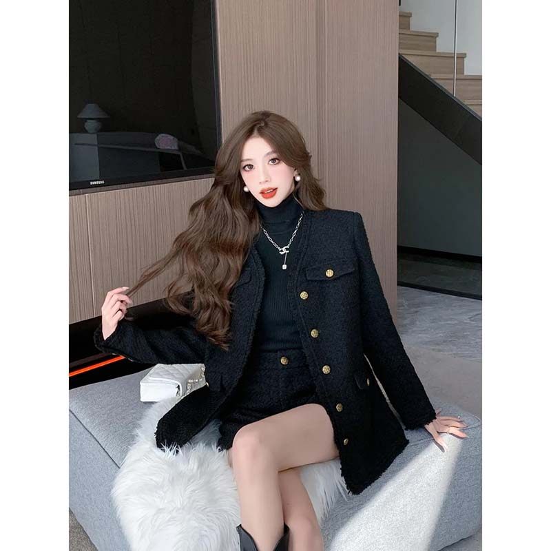 加棉加厚2026春季新款女小香风套装高级感外套短裤两件套DM0221,淘宝优惠券,粉丝福利购,淘宝优惠卷