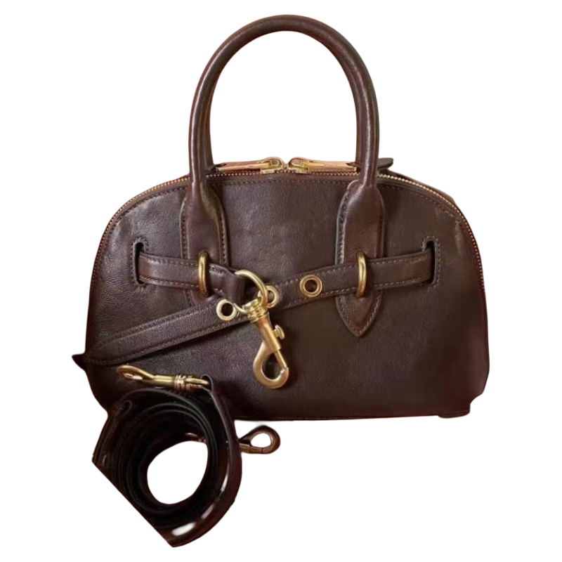 植鞣牛皮贝壳包真皮波士顿保龄球手提包2025新款高级感单肩斜挎包,淘宝优惠券,粉丝福利购,淘宝优惠卷