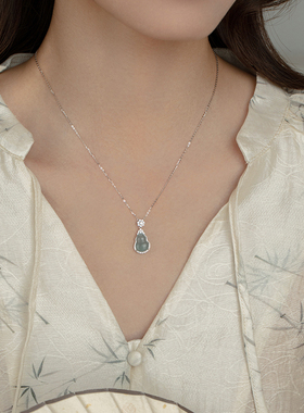 【A货翡翠】纯银葫芦项链