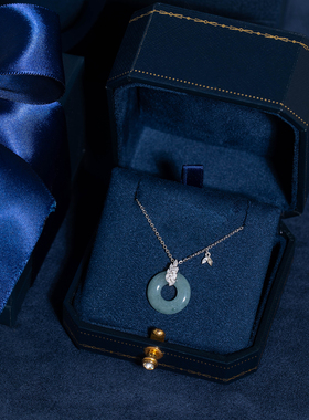 穗穗平安纯银翡翠平安扣项链