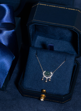 锁住平安翡翠纯银平安锁项链