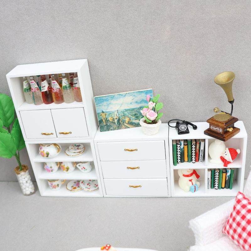 1:12袖珍模型组合柜展示柜娃娃屋微缩工艺品置物书柜迷你家具摆件,淘宝优惠券,粉丝福利购,淘宝优惠卷