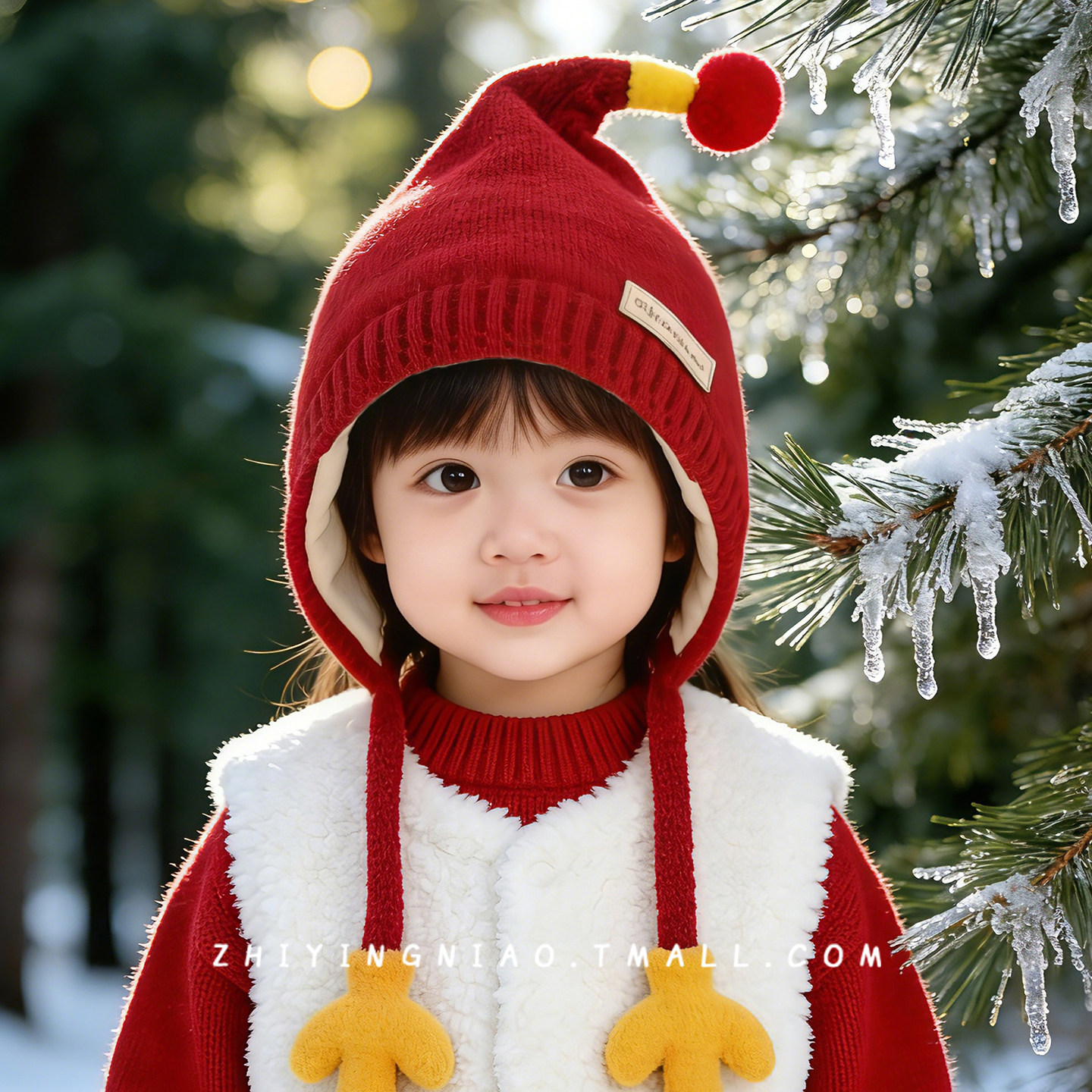 儿童帽子冬季韩版护耳精灵帽加厚针织帽男孩女宝宝外出防风毛线帽,淘宝优惠券,粉丝福利购,淘宝优惠卷