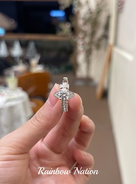 高定高品质s925纯银土星开口戒