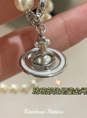 高品质珐琅立体土星项链