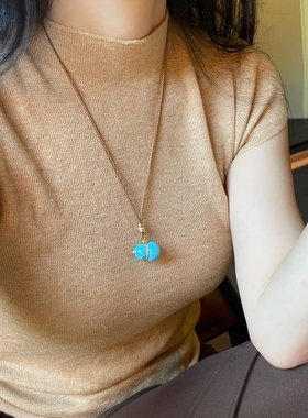 「珐琅宝葫」葫芦项链赵露思同款新中式百搭吊坠编绳配饰长毛衣链