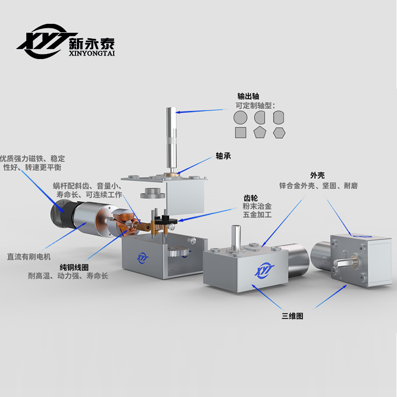 JGY-370微型涡轮蜗杆直流减速电机 调速自锁小马达12v24vM8螺杆轴 - 图3