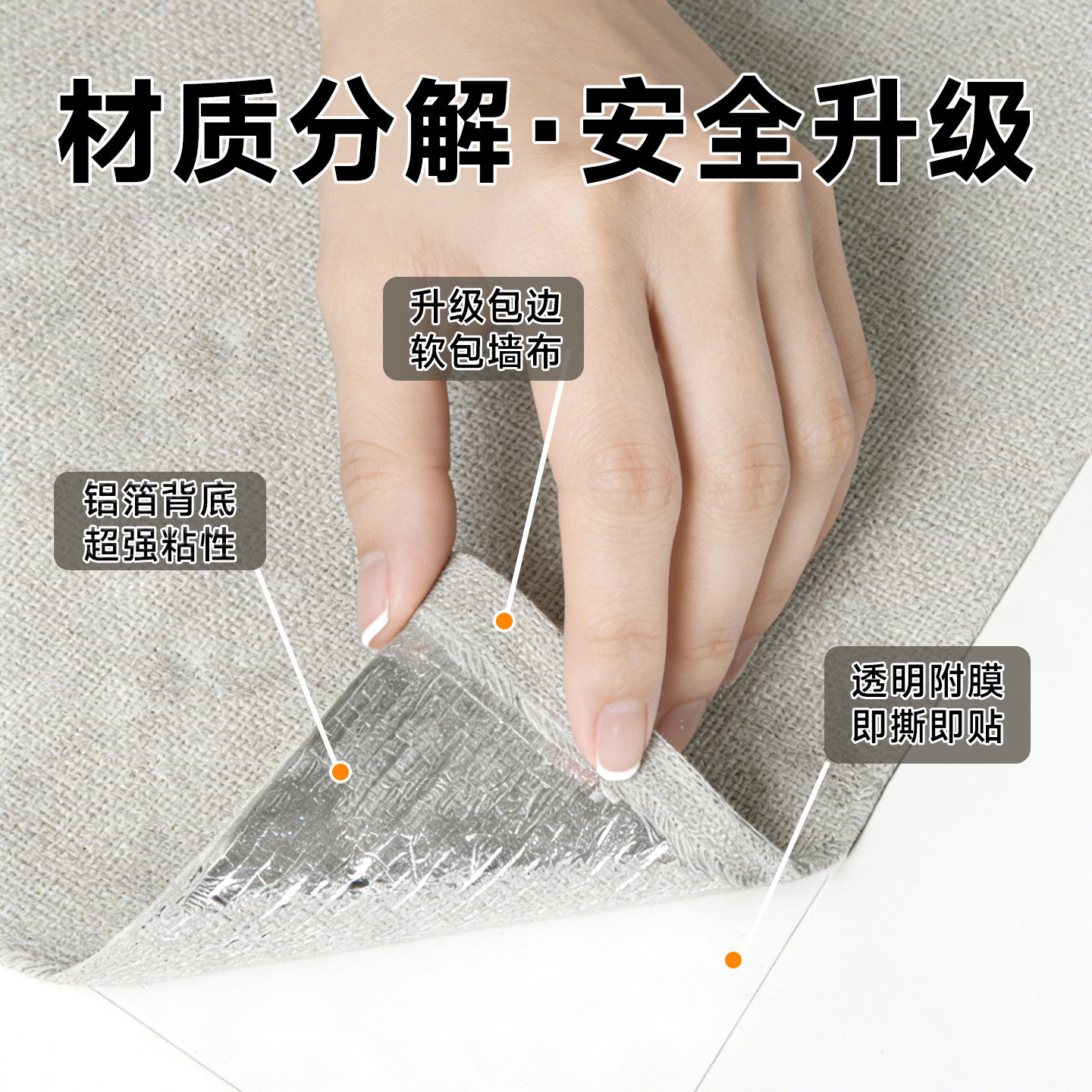 卧室装修水泥墙专用墙贴加厚亚麻墙布客厅电视背景墙自粘墙面壁纸,淘宝优惠券,粉丝福利购,淘宝优惠卷