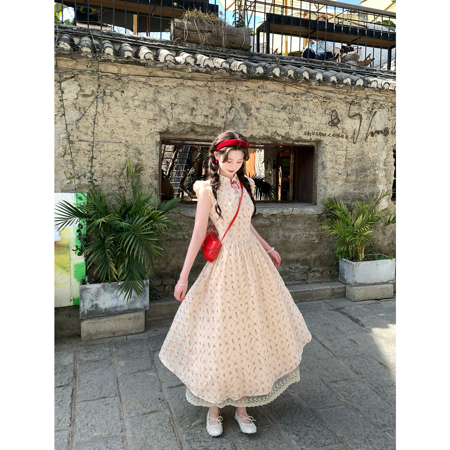 现货一生罗曼【荔秋少女】新中式复古无袖连衣裙女夏新款提花旗袍