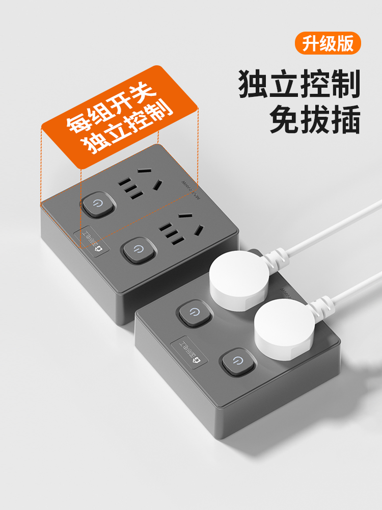 国际电工超薄魔方插座转换器多功能无线排插一转三多孔扩展插线板-图2