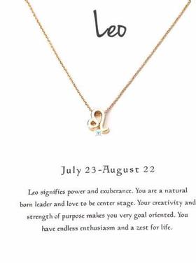 Zodiac women necklace alloy gold silver gift couple girls