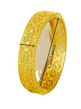 1/2/4Pcs中东金色镀金手镯阿拉伯首饰婚礼新娘珠宝非洲生日礼物埃