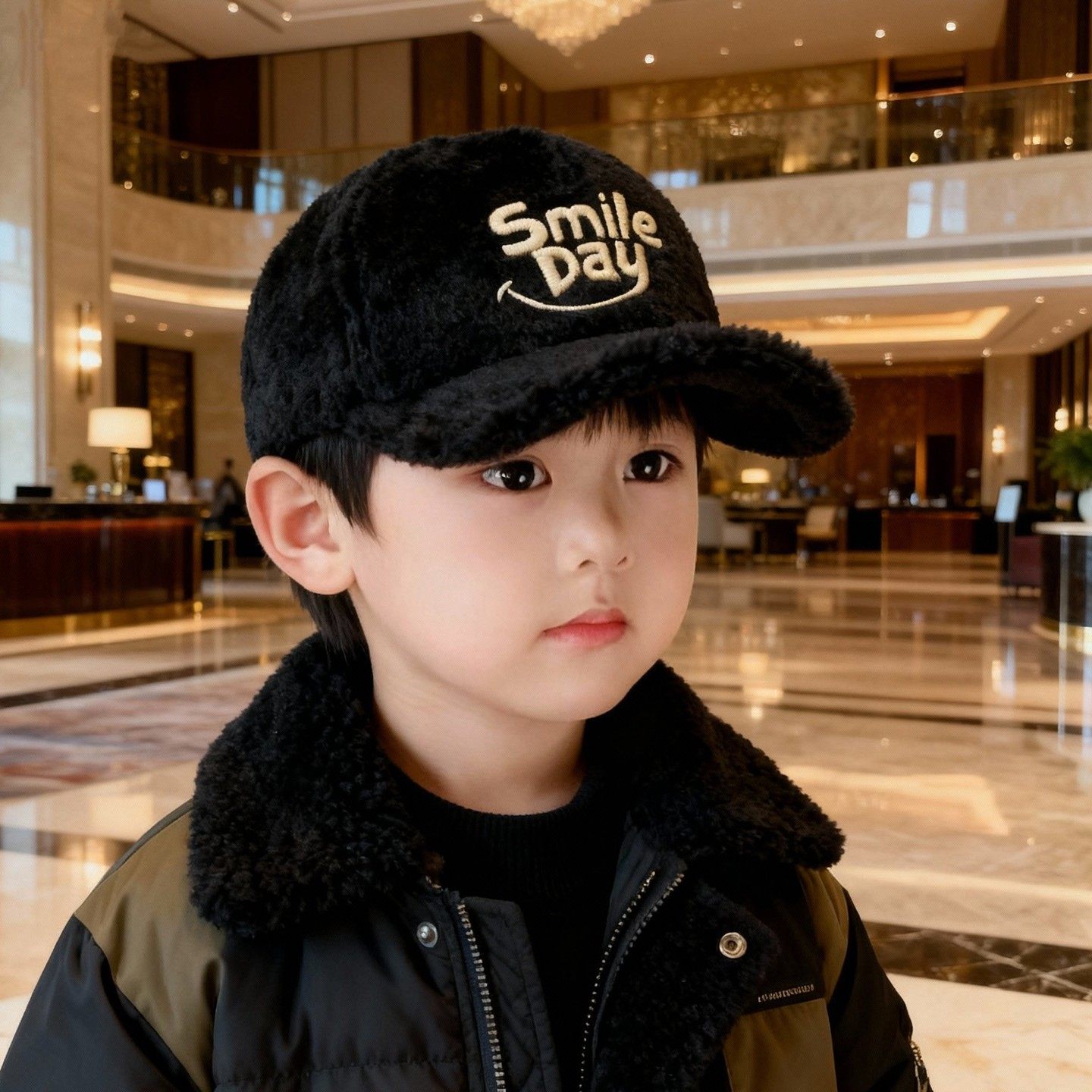 儿童帽子秋冬季男童鸭舌帽厚款保暖宝宝羊羔绒棒球帽洋气小孩韩版,淘宝优惠券,粉丝福利购,淘宝优惠卷