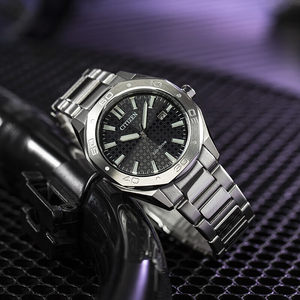 西铁城手表男款光动能蓝盘夜光防水运动休闲机械表BM7630-80L