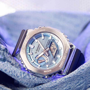 卡西欧新款G-SHOCK农家橡树金属八角蓝牙光动能手表GBM-2100A-1A2