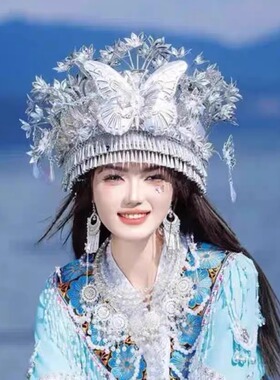 头饰女银头冠少数民族银饰特色帽