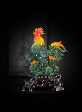 富图祝福家居客厅鸡牡丹花