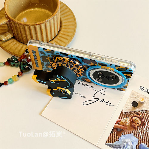 拓岚 适用华为mate70pro+新款手机壳双层复古豹纹立体小黑马磁吸支架mate80pro/60挂绳pura70/80pro硅胶女潮 - 图3