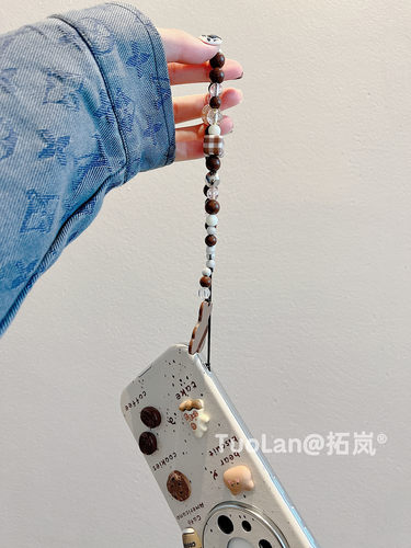 拓岚 适用华为mate60pro+手机壳ins风泼墨趣味mate80/40pro立体diy咖啡曲奇饼干熊p60pro皮质mate70pro挂绳女 - 图3