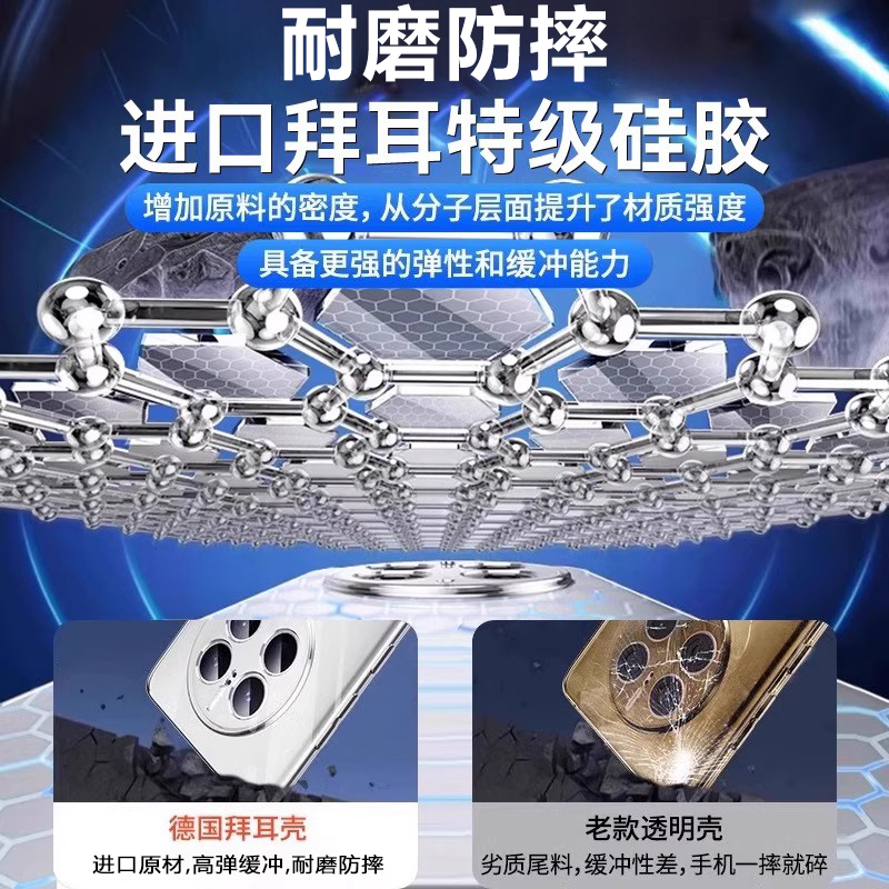 适用华为mate50pro手机壳新款高级感硅胶全包mete女手机套男m30透明mate40por超薄防摔mt50e简约不发黄款meta