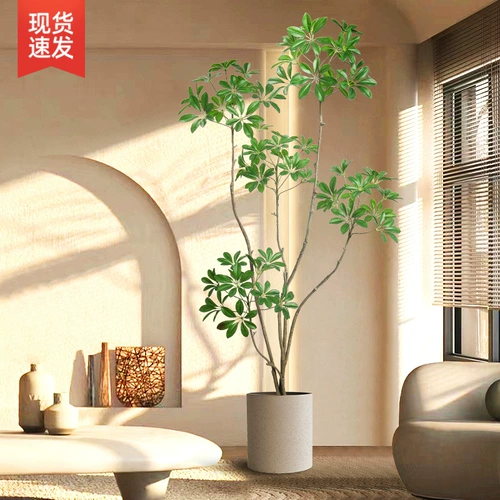 Смоделированные зеленые растения утиные ноги деревянные горшка растения бионические растения Внутренняя гостиная