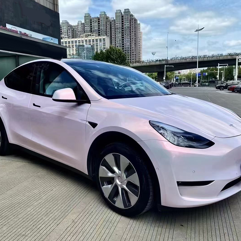 柔光妃子笑花悦粉汽车摩托车改色膜全车膜车身保护漆面膜整车贴膜 - 图0