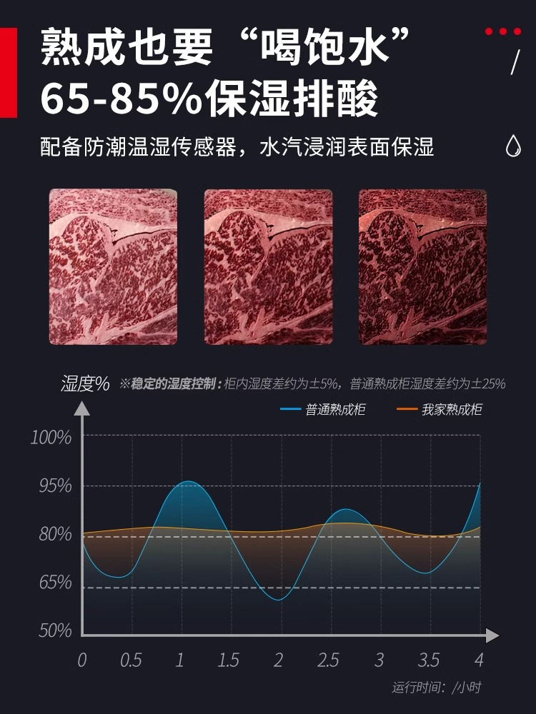 南极人牛肉熟成柜商用干式湿式牛排排酸柜家用西餐保鲜冷藏展示柜 - 图2