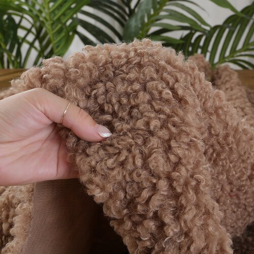 大颗粒羊卷毛面料大羊圈毛绒布料仿羊绒圈圈服装玩具手工diy面料 - 图1