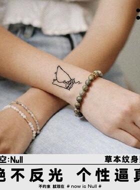 空空null 贱贱猫 草本保持久防水持久果汁纹身贴手臂可爱锁骨贴