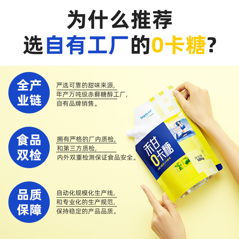 禾甘零卡糖500g代糖0卡糖食品烘焙赤藓糖醇甜菊糖无糖优于木糖醇 - 图0