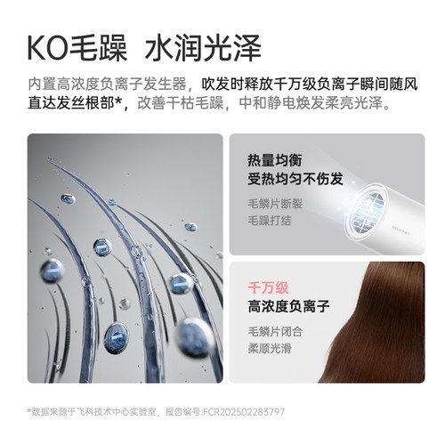 【七夕礼赠】飞科家用大风力负离子护发折叠便携速干风筒旅行宿舍 - 图1