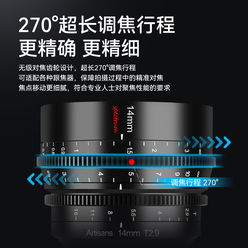 七工匠14mm T2.9全画幅超广角电影镜头适用索尼A7M4佳能RF松下S5 - 图0