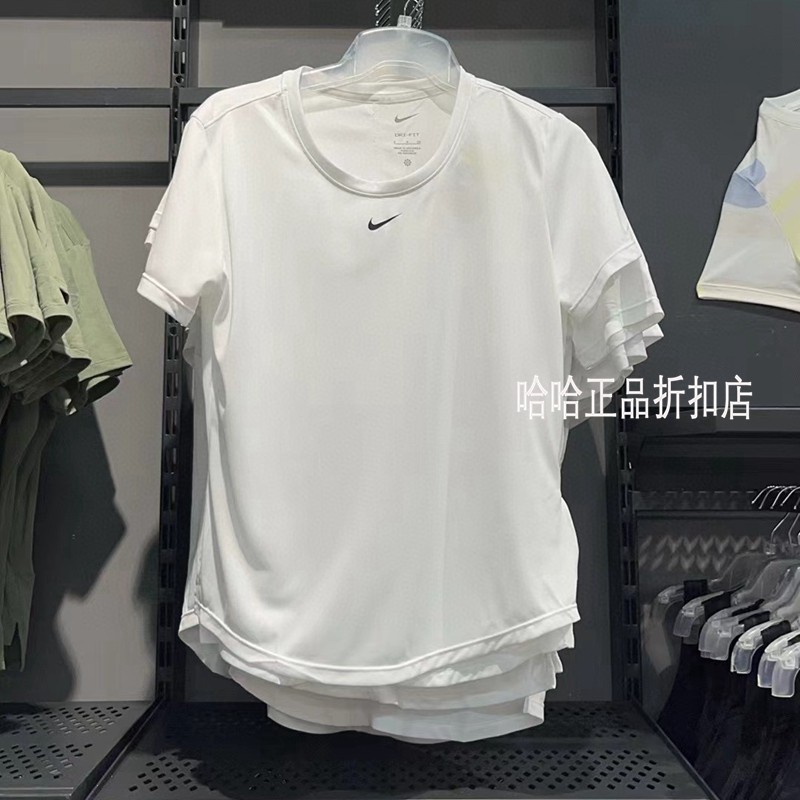 Nike女夏款小勾圆领超薄宽松跑步健身运动凉感速干短袖T恤DD0639,淘宝优惠券,粉丝福利购,淘宝优惠卷
