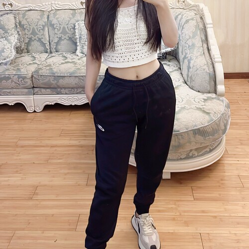 NIKE耐克女子秋冬新款显瘦束脚收口加绒保暖跑步运动长裤BV4096 - 图1