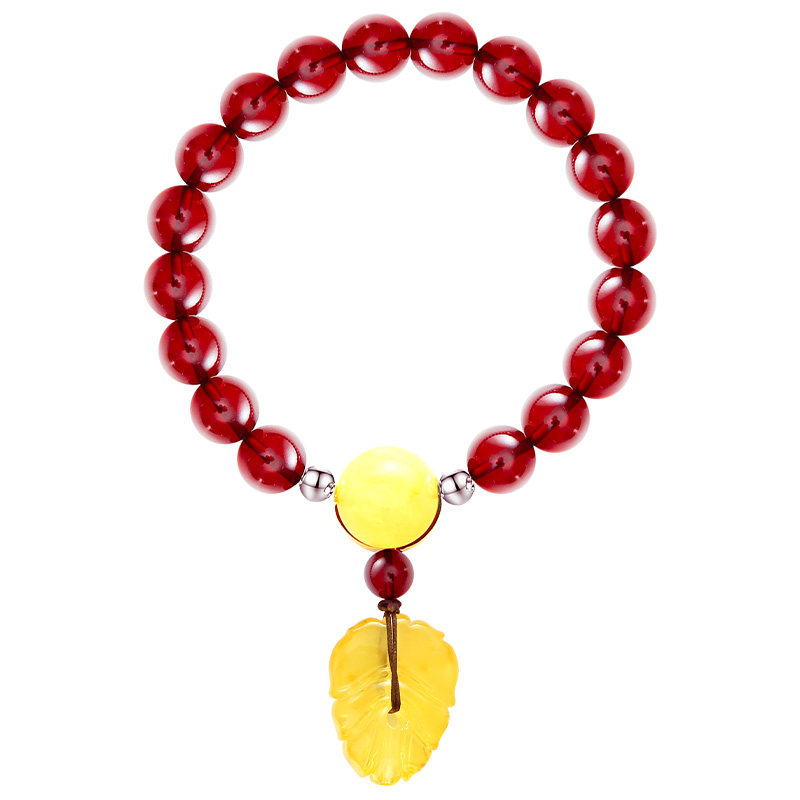 布达拉宫蜜蜡小众设计女士夏足念珠 布达拉宫手链