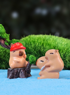 迷你小水豚公仔卡皮巴拉手办盲盒