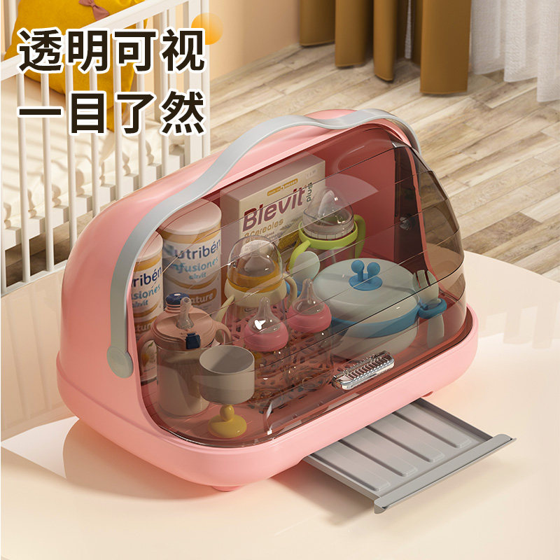 奶瓶收纳盒沥水防尘收纳箱婴儿专用宝宝餐具晾干架子沥水架置物架,淘宝优惠券,粉丝福利购,淘宝优惠卷
