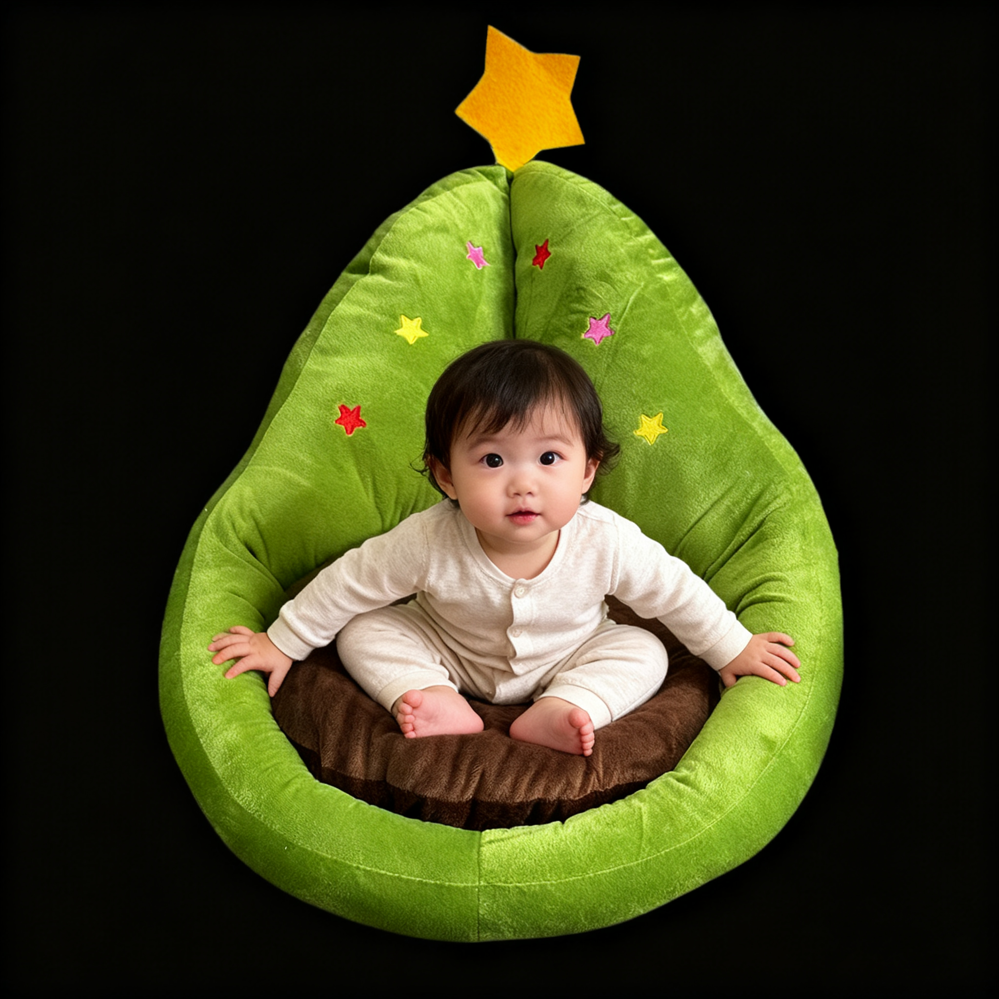 圣诞树蒲团坐垫家用地上懒人沙发客厅圣诞节装饰摆件节日场景布置,淘宝优惠券,粉丝福利购,淘宝优惠卷