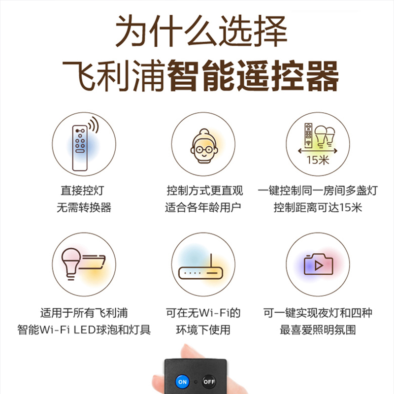 飞利浦wiz智能遥控器吸顶灯简约现代客厅卧室WiFi智能灯泡调控 - 图3