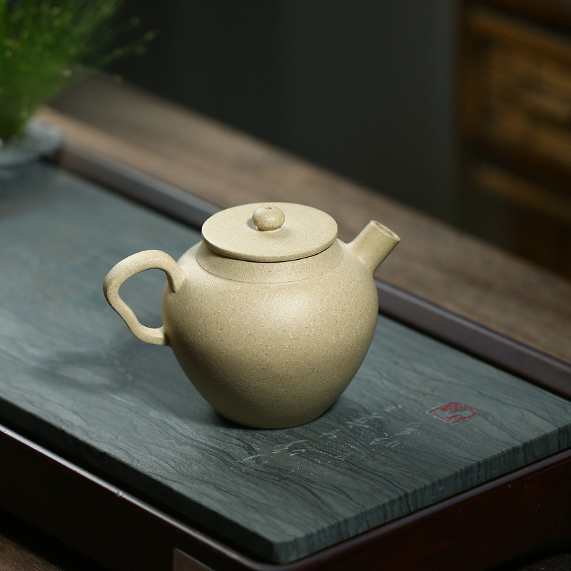宜兴紫砂壶纯手工刻绘君德壶功夫茶具原矿本山绿泥内壁章泡茶壶