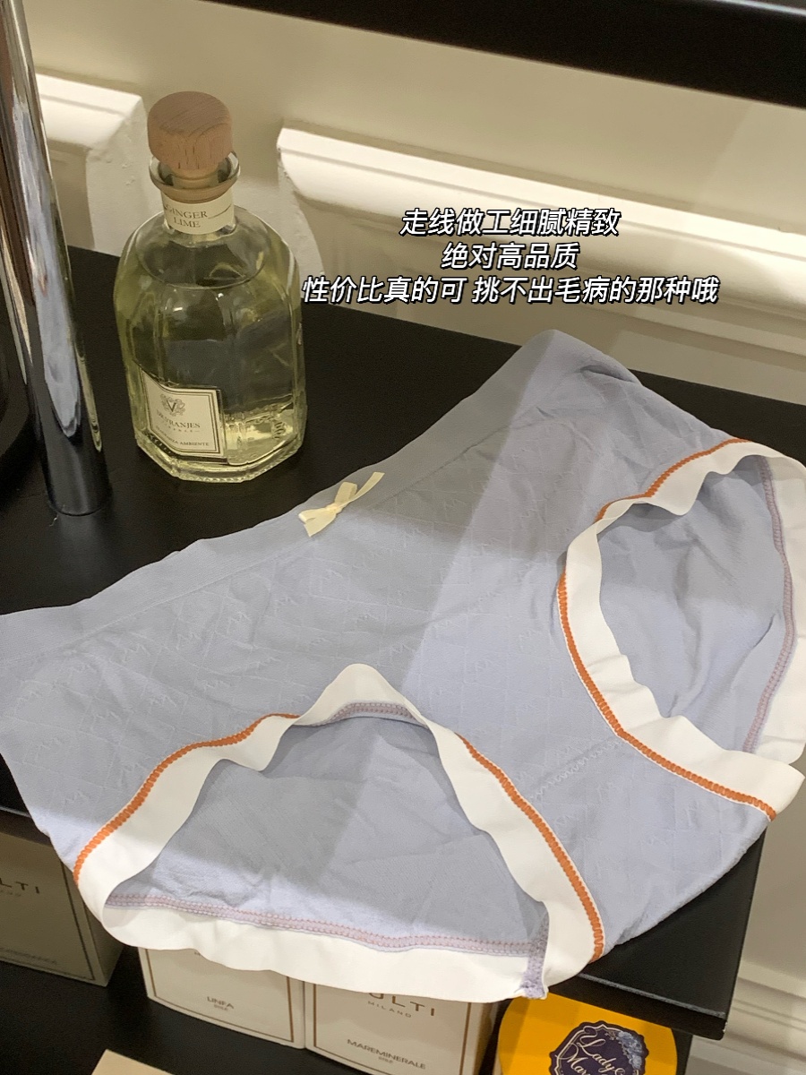 【8条礼盒装】软糯撞色蝴蝶结亲肤高弹力聚乳酸润肤中腰内裤女M - 图3