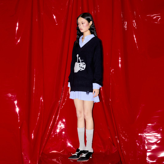 REVAN Rui Fan's new cherry series college style sweater dress RM91101320