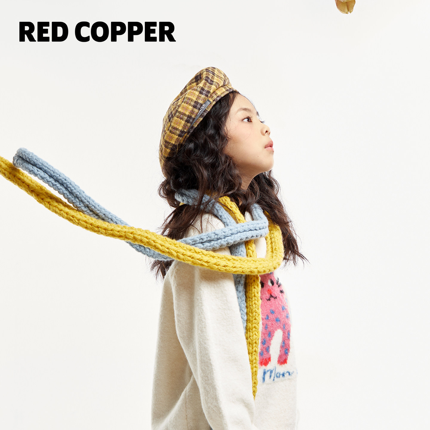 redcopper2025秋冬新款男童女童可爱猫咪保暖针织衫毛衣CHH452106,淘宝优惠券,粉丝福利购,淘宝优惠卷