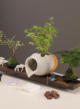 生态缸古法养鱼循环水流水陶罐鱼缸造景摆件鱼池出水口过滤器套装