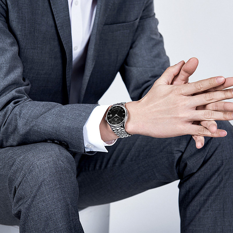 天王表新品男女情侣对表休闲时尚防水钢带机械男女表51134