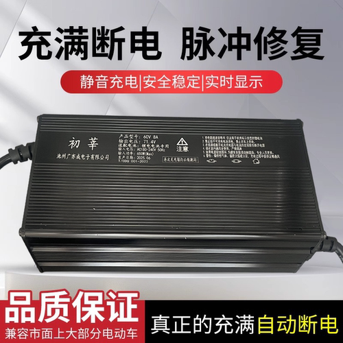 数显电动车锂电池铝壳充电器48伏60A72V54.6V84V5A三元铁锂大功率 - 图0