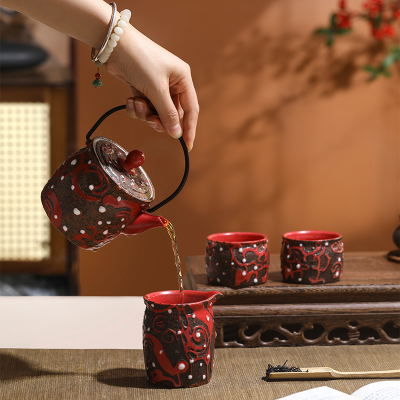 良渚博物院 嵌玉漆杯茶具套装文创礼盒茶杯送礼乔迁礼物送长辈男