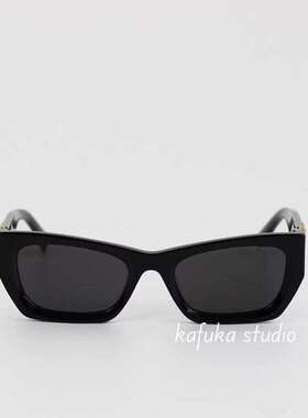 猫眼黑金字母方形logo墨镜