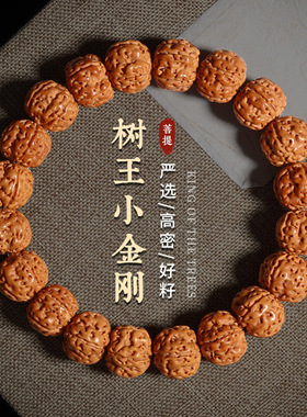 树王爆肉小金刚菩提子手串配饰男士核桃原籽文玩佛珠单圈盘玩手链